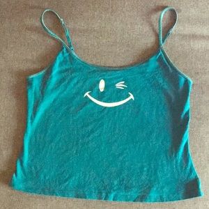 Winky Face Spaghetti straps crop top